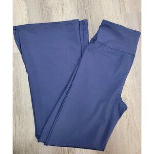 American Eagle Everything Flare Legging High Waist Slit Leg Navy Blue Size L Reg